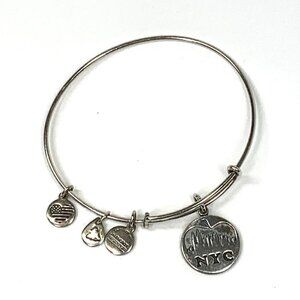 Alex and Ani NYC The Big Apple Charm Bracelet Silver Finish 2"- 3.5"
